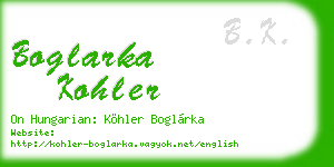 boglarka kohler business card